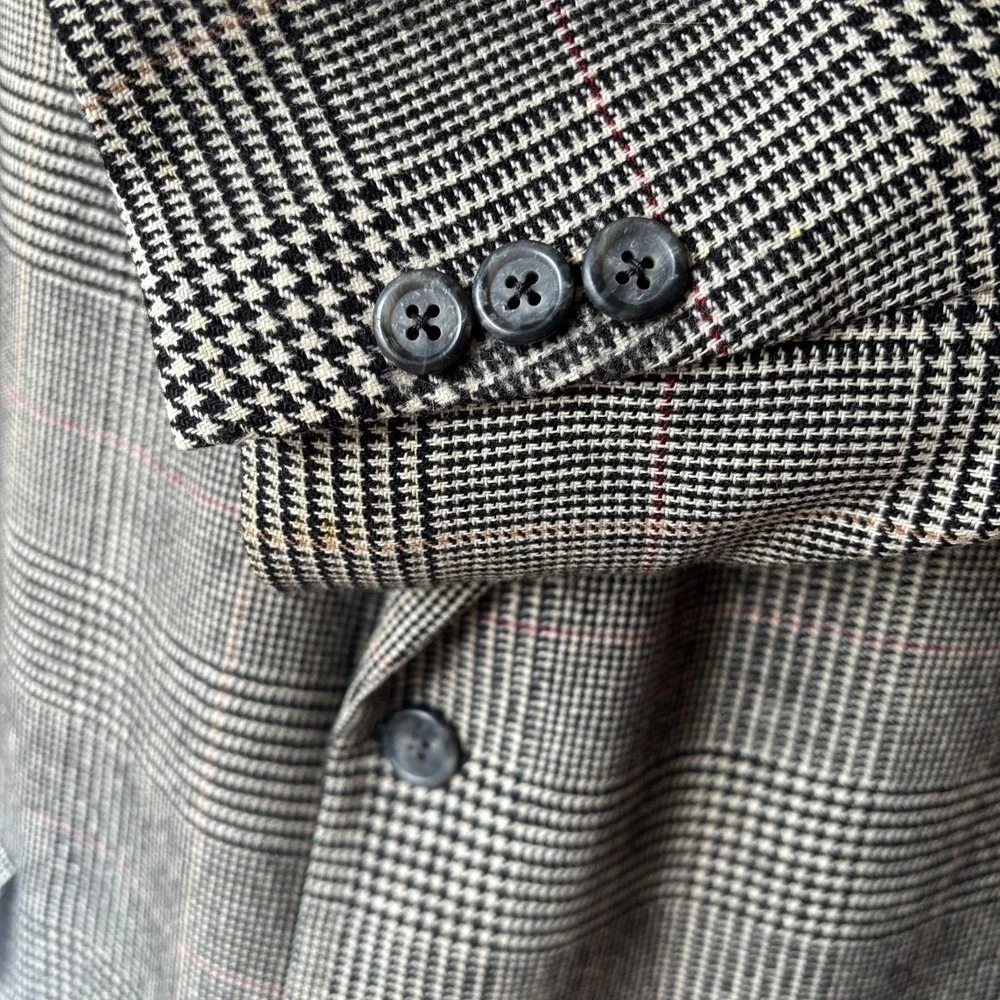 VTG Camelhair Windowpane Blazer Brooks Brothers Wool Jacket‎ Sport Coat Sz 46-48